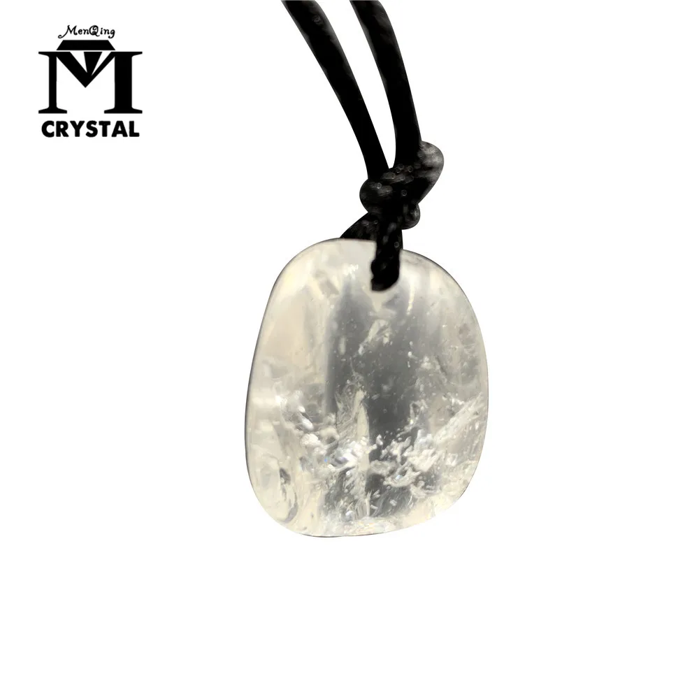 

Прямая поставка, натуральный чистый грубый гравий, кристалл кварца, кулон, белый Восстанавливающий камень рейки, ювелирные изделия, ожерель...