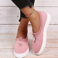 2021 new spring and autumn pure color flying woven round toe low top white bottom womens casual single shoes sneakers