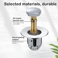 stainless steel bathroom sink stopper pop up anti clogging drain stopper with filter basket for bathtub sink bathtub accessories