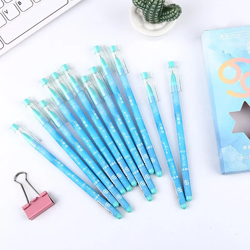 Двенадцать созвездий 0 5 мм черные ручки для школы Chancellory гелевая ручка Kawaii