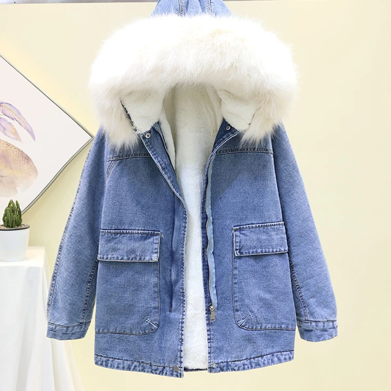 2019 зима длинный большой меховой воротник с капюшоном флисовая подкладка