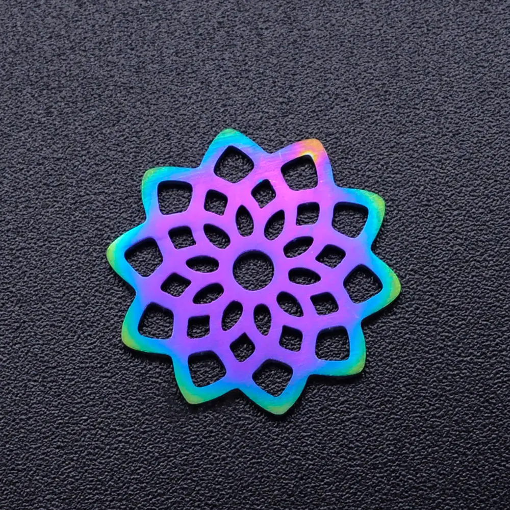 5 шт./лот 100% подвеска сделай сам из нержавеющей стали Lotus с радужным покрытием