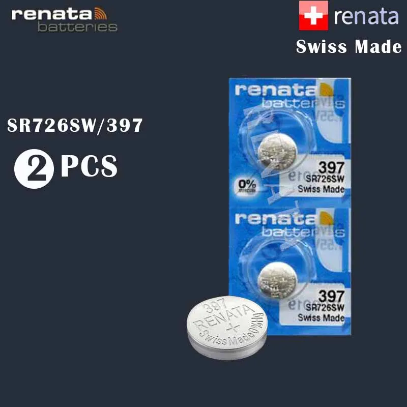 2 шт./лот Renata 397 100% оригинальная новая долговечная батарейка SR726SW 1 55 в швейцарская