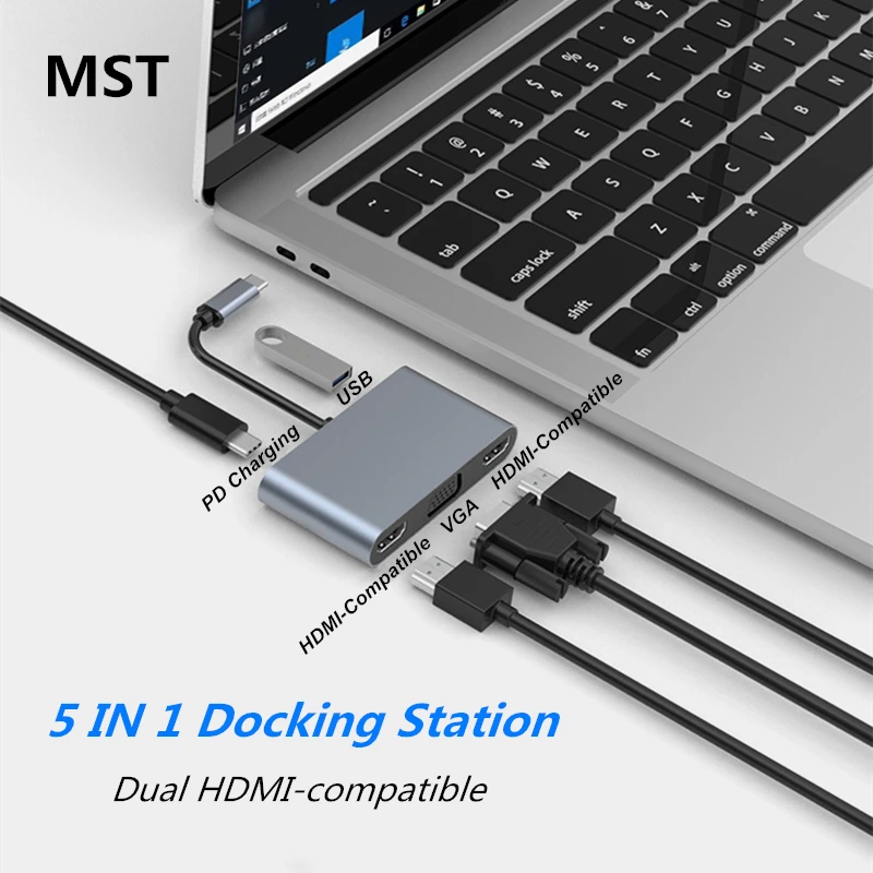Док-станция USB Type-C на 2 монитора Hdmi PD MST для MacBook Pro Samsung |