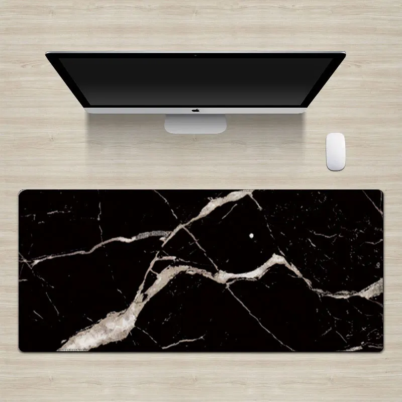 large gaming mouse pad marble pattern mousepad locked edge gamer mice mat keyboard laptop desktop cushion soft rubber table cove free global shipping