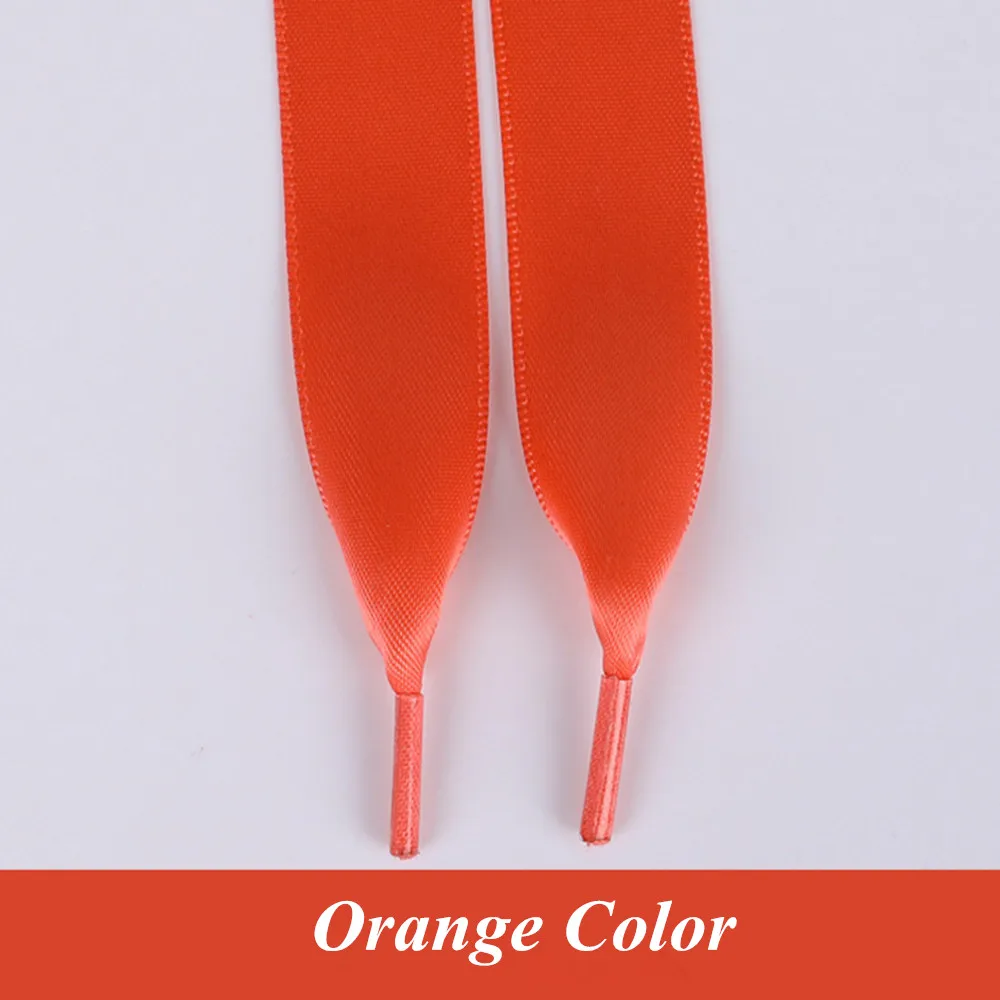Orange 1 пара 80 см-160 см шелковые ленты полиэфирные шнурки для ботинок плоские шнурки обуви кроссовки спортивная обувь кружева Прямая 30 цветов - Цвет: Orange