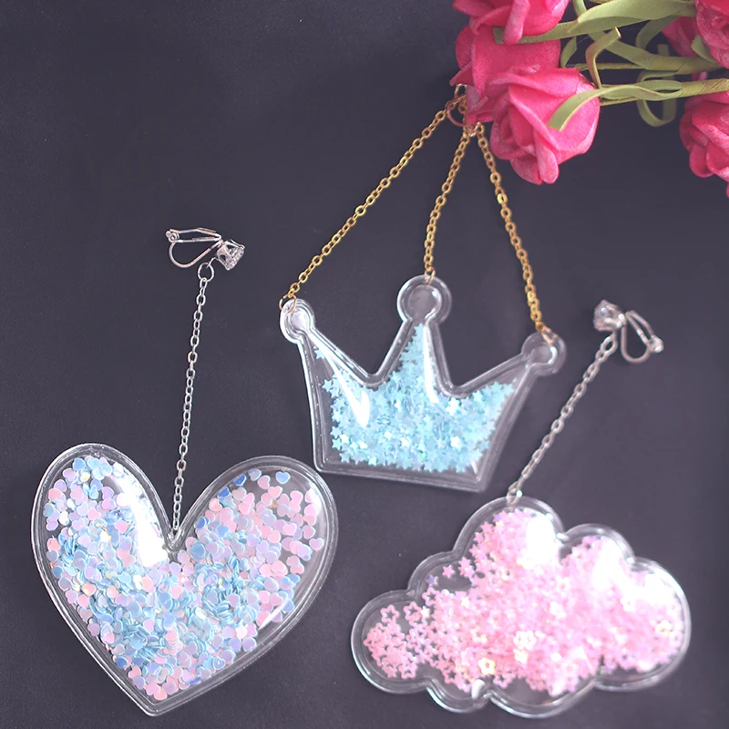 2019 new fashion pop plastic ear pierced clip geometry multi-element earrings female | Украшения и аксессуары