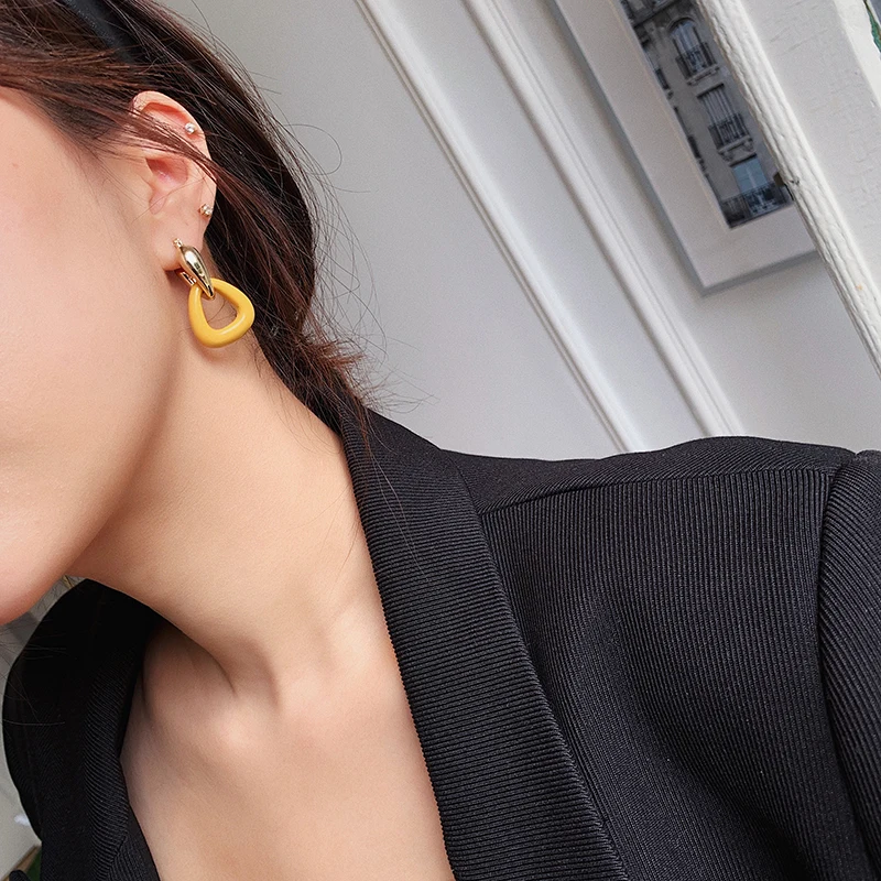 Корейские новые винтажные серьги из серебра 925 шикарные несимметричные