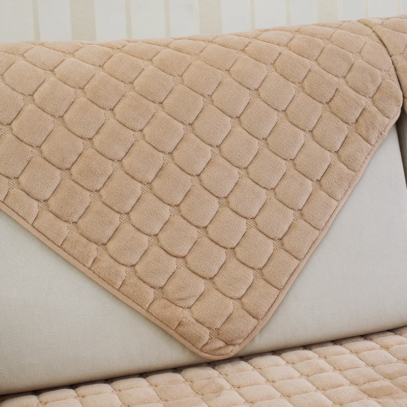 1PC Plaid Plush Fabric Sofa Cover European Style Soft Slip Resistant Slipcover Seat Couch Towel For Living Room Decor | Дом и сад