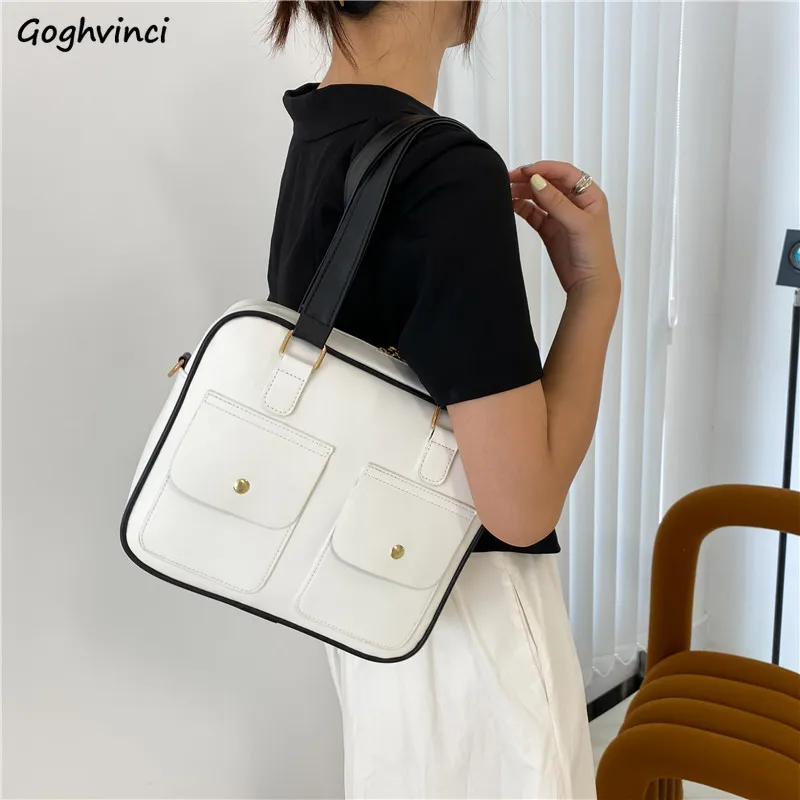 

Японские студенческие сумки на плечо для женщин, вместительная сумка для хранения книг с несколькими карманами, повседневные модные дамски...