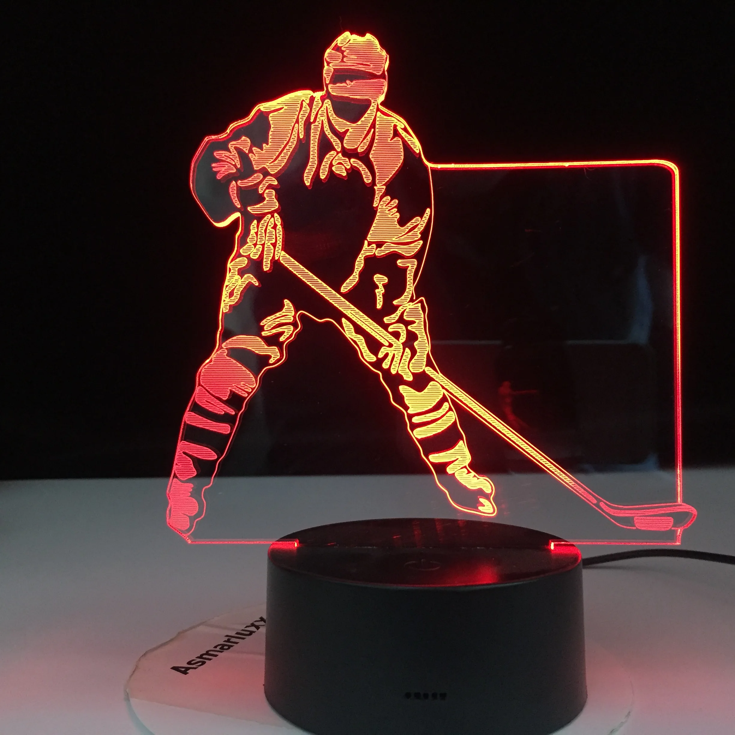 3d лампа для хоккея с шайбой 7 цветов визуальные светодиодные ночники детей