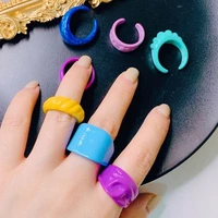 resin open rings for women colourful geometric rings 2021 lady fashion jewelry trendy accessories party best gifts am6018