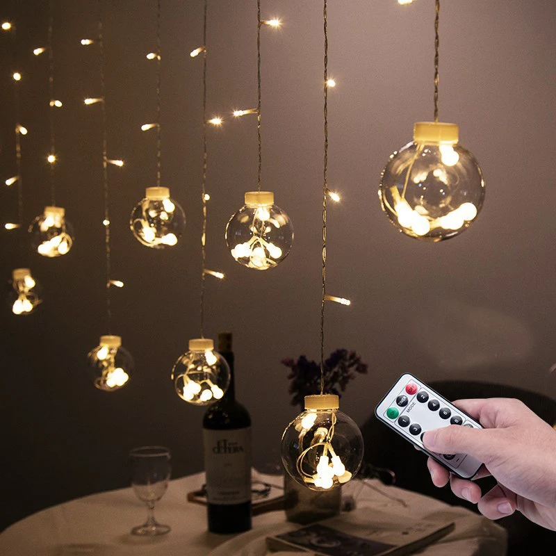 Световая гирлянда в виде шара желаний световое украшение на окно светодиодный