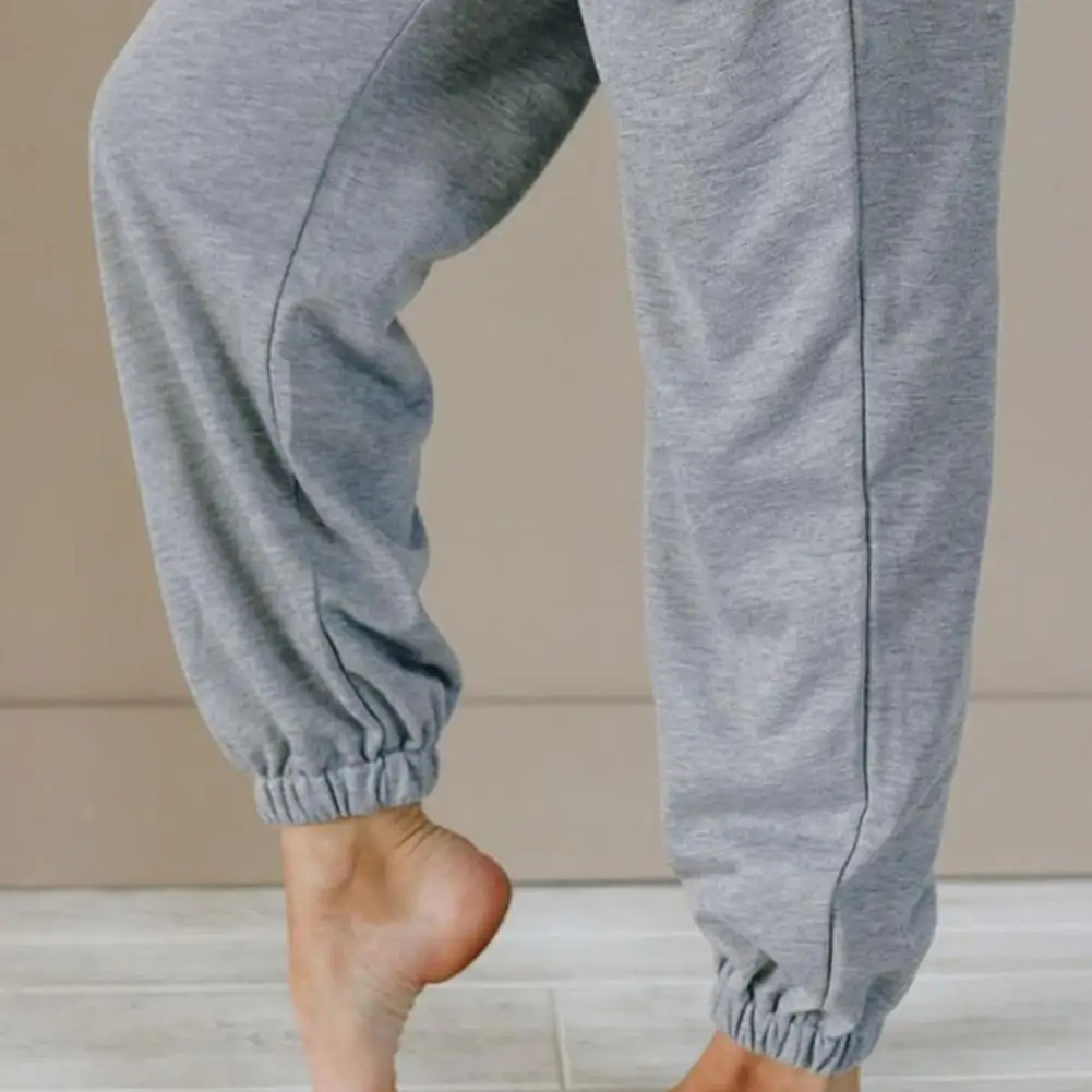 

Women Summer Pants Solid Color Pockets High Waist Ankle Tied Trousers for Sports Casual Elegant Fashion Chic Casual Woman Pants