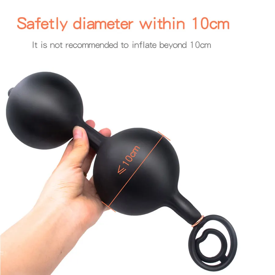 Inflatable Double Ball Anal Plug Dual Purpose Delay Lock Sperm Ring Anus Dilator Sex Toy For Men Bead Butt Stimulation | Красота и