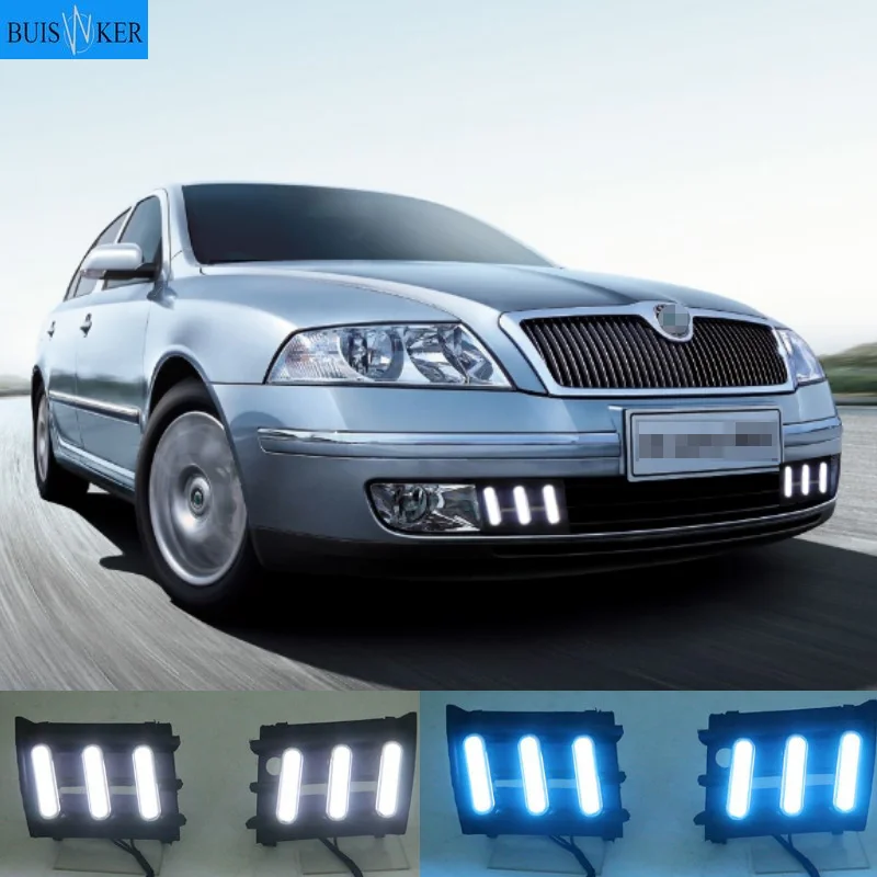 

2 Шт. Водонепроницаемые Дневные Ходовые Огни DRL Светодиодные Для Skoda Octavia A5 2007-2009 Стайлинг Автомобиля Дневные Фары