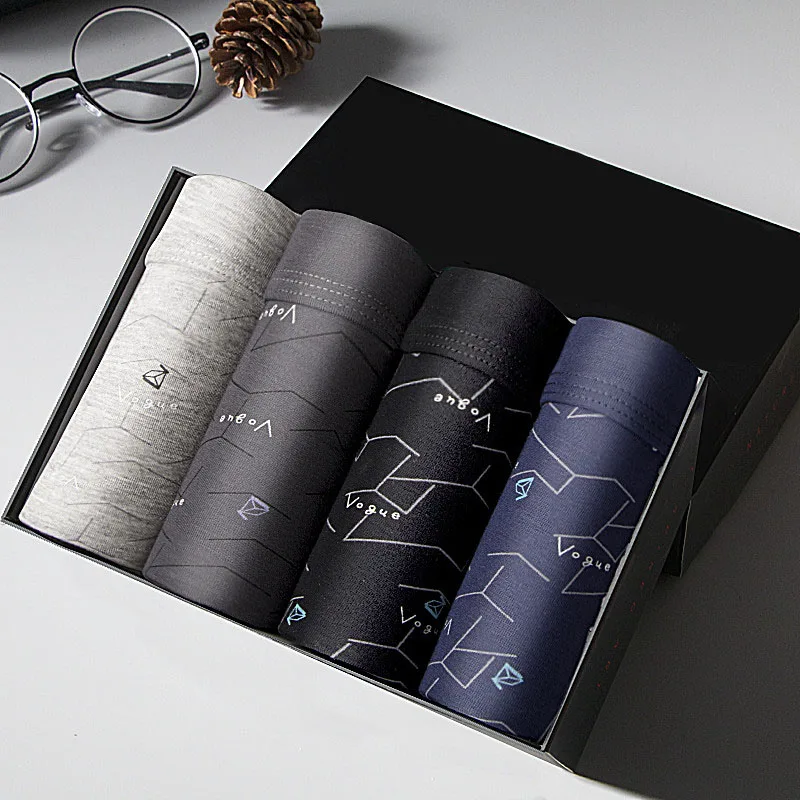 4 шт. Мужские дышащие трусы-боксеры | Мужская одежда