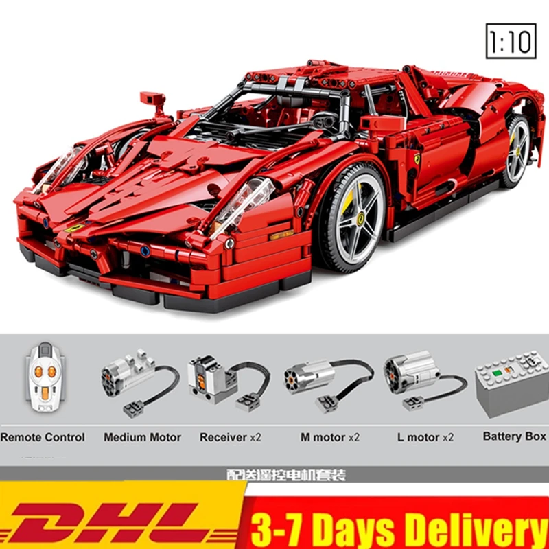 MOC супер красный Enzo Racers LaFerrari гоночный спортивный автомобиль строительные блоки наборы кирпичи подарок для детей игрушка совместимая техника