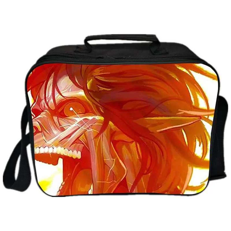 

2021 Cartoon Attack on Titan Printing 3D Picnic Bag Student Lunch Box for Girls Boys School Food Storage Container Thermal Totes