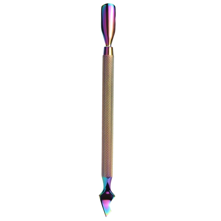 No 5 Color titanium Нержавеющая сталь кутикулы ногтей толкатель Маникюрный Инструмент мертвой кожи толкатель GT-01-05 - Цвет: No 5 Color titanium