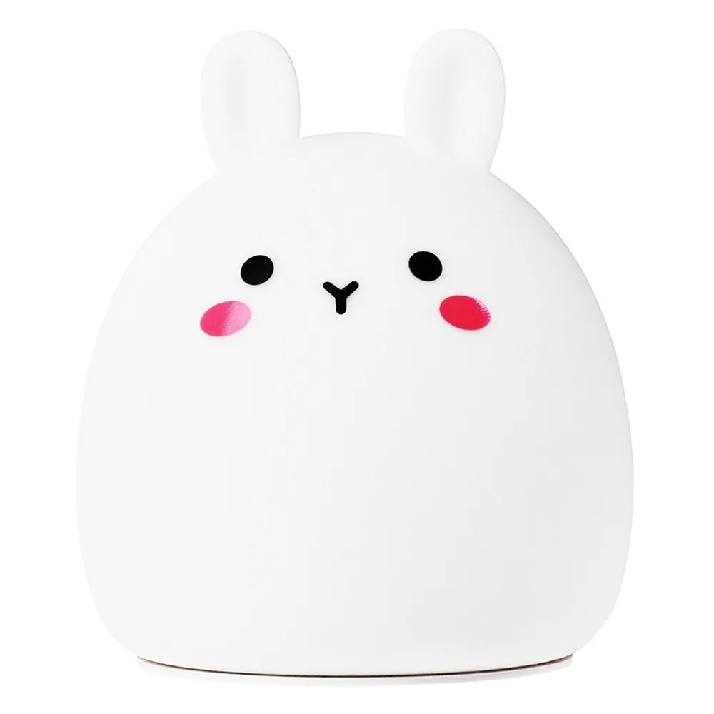 

Cute rabbit silicone expression pat color changing night light bedside children nursing eye care sleep pat light