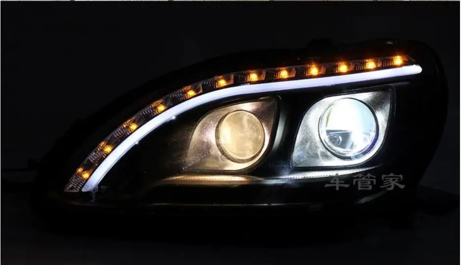 2 шт. 1998~ 2005y бампер автомобиля головной светильник для Mercedes Benz W220 туман S280 S320 S350 S500 S600 головной светильник W220 линзы прожекторного типа светильник