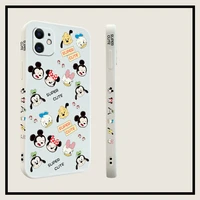 disney mickey with side pic liquid silicone phone case for iphone 12 11 pro max xr xs max 7 8 plus x full body phone back cover