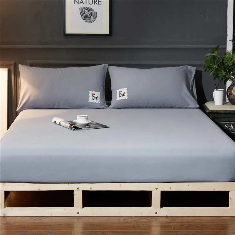 solid bed sheet Эластичный резиновый простыня покрывало 3 шт./компл. летняя кроватка набор постельных принадлежностей 180*220 см 200*220 см домашнее постельное белье, одноцветные, современные, для матраса наволочка - Цвет: solid bed sheet
