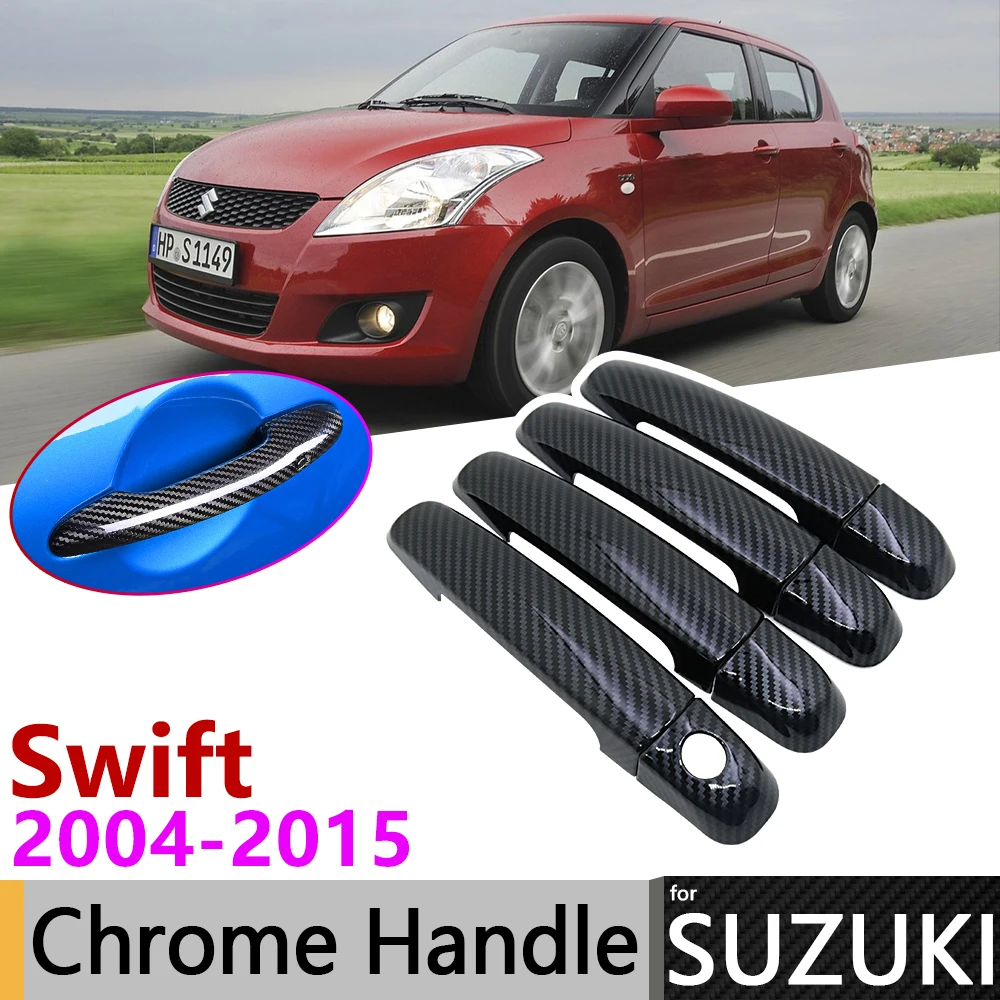 

Black Carbon Fiber Door Handle Cover for Suzuki Swift Maruti DZire 2004~2015 2013 2014 Car Accessories Stickers Trim Set Chrome