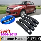 Черная накладка на дверную ручку из углеродного волокна для Suzuki Swift Maruti DZire 2004  2015 2005 2006 2007 2008 2009 2010 2011 2012 2013 2014, автомобильные аксессуары, набор хромированных стикеров