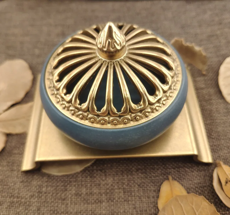 Латунный держатель для благовоний с фиксированными палочками, портативный горелка, кенсер креативный, декор для дома BE50IN.