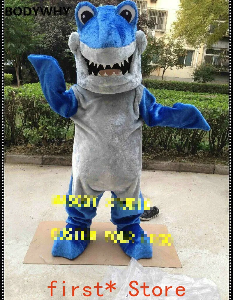

Halloween Shark Mascot Costume Blue Fish Anime Cosplay Mascotte Dress Adult Hot Interesting Funny Cartoon Character Clothing New