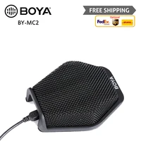 boya by mc2 super cardioid condenser conference microphone with 3 5mm audio jack 5v usb interface for conference room