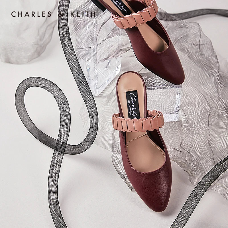 CHARLES＆KEITH Новинка на Осень 2020SL1 71720047Женские босоножки Острый Носок низком каблуке