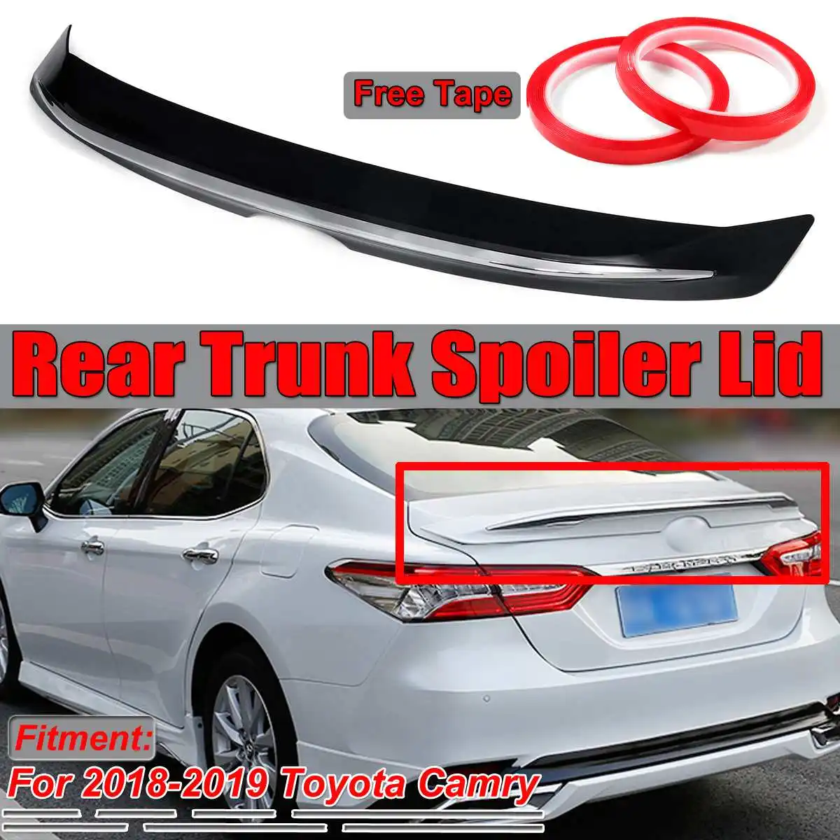 Высококачественный Глянцевый черный/матовый черный задний багажник автомобиля