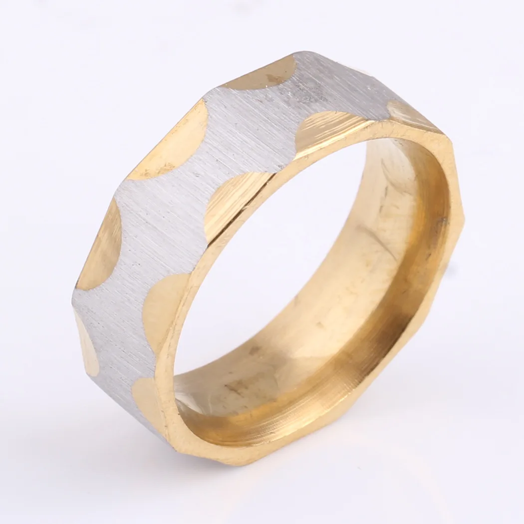 

European And American Style Fashion Simple Corrugated Brushed Stainless Steel Rings For Men And Women Wholesale