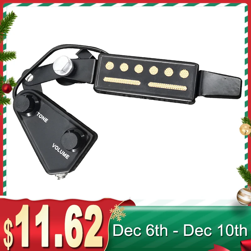 

Guitar Pickup Acoustic Electric Transducer for Acoustic Guitar Magnetic Preamplifier with Tone and Volume Control, Cable Length