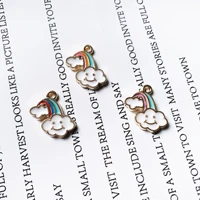 fashiion smile rainbow clouds enamel charms alloy pendants necklace earrings charms for jewelry making bulk