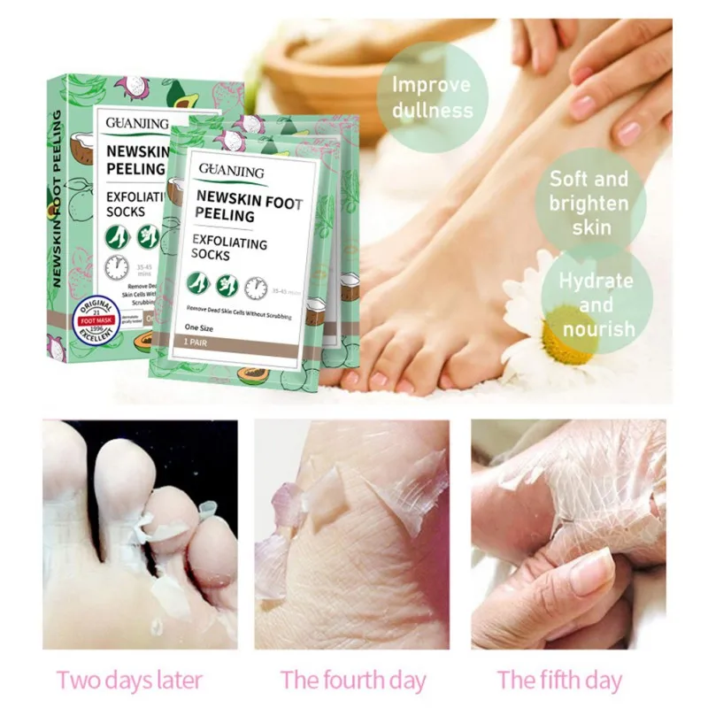 

2 Pack Foot Peel Mask for Dry Cracked Remove Dead Skin & Callus For Feet Scrubber Remover Soft & Smooth Exfoliator Treatment I