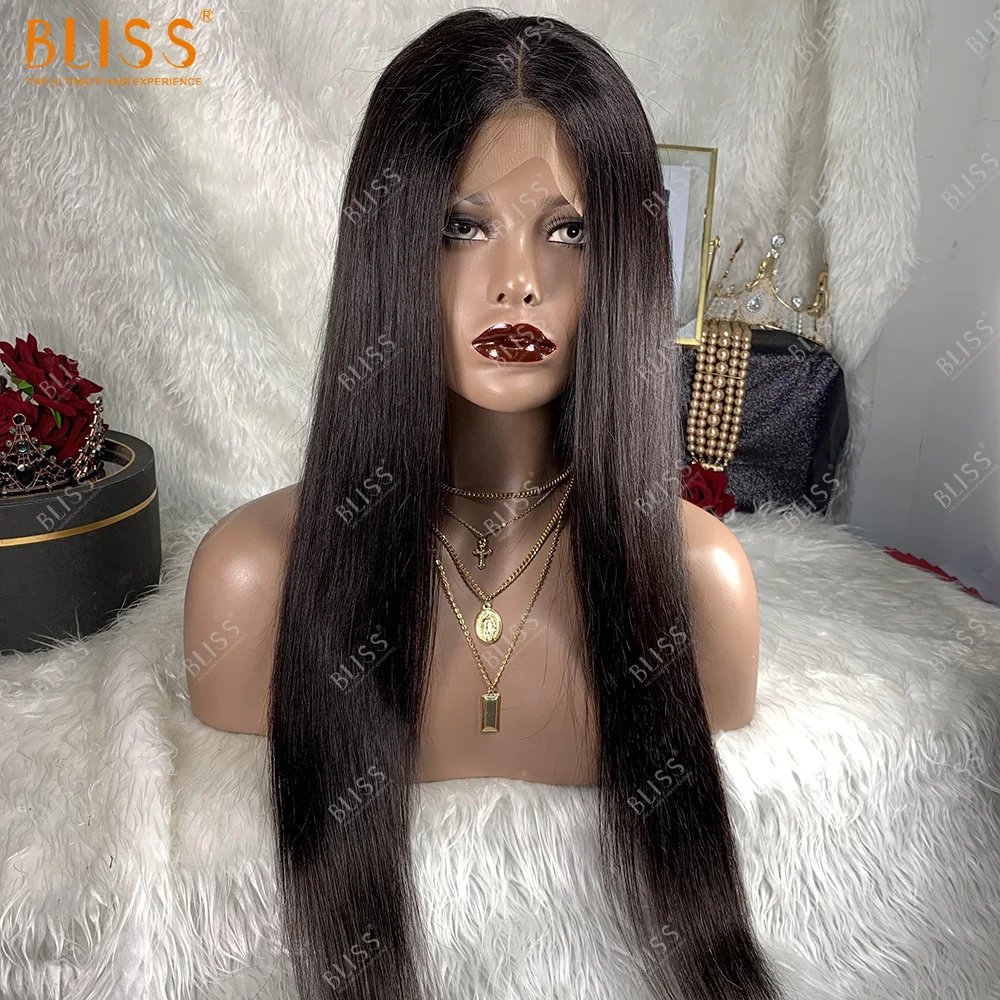 

BLISS прямые волосы 4x4 кружева закрытие парик длинные 150% плотность бразильские парики из натуральных волос для черный Для женщин Центральной ...