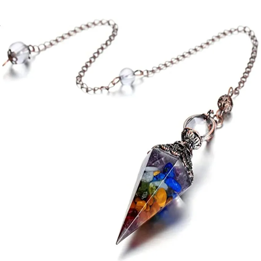 Уникальный Медный кулон FYJS шестиугольная пирамида голубые аквамарины звеньевая