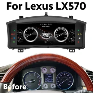 12 android car digital cluster virtual cockpit for lexus lx570 2007 lcd dashboard instrument panel modify upgrade speedmeter free global shipping