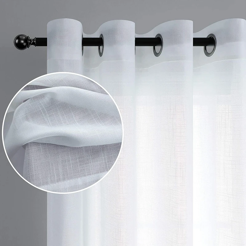 

White Sheer Curtains for Living Room Bedroom Tulle Curtains for Kitchen Window Voile Curtains Sheer Decoration Panels
