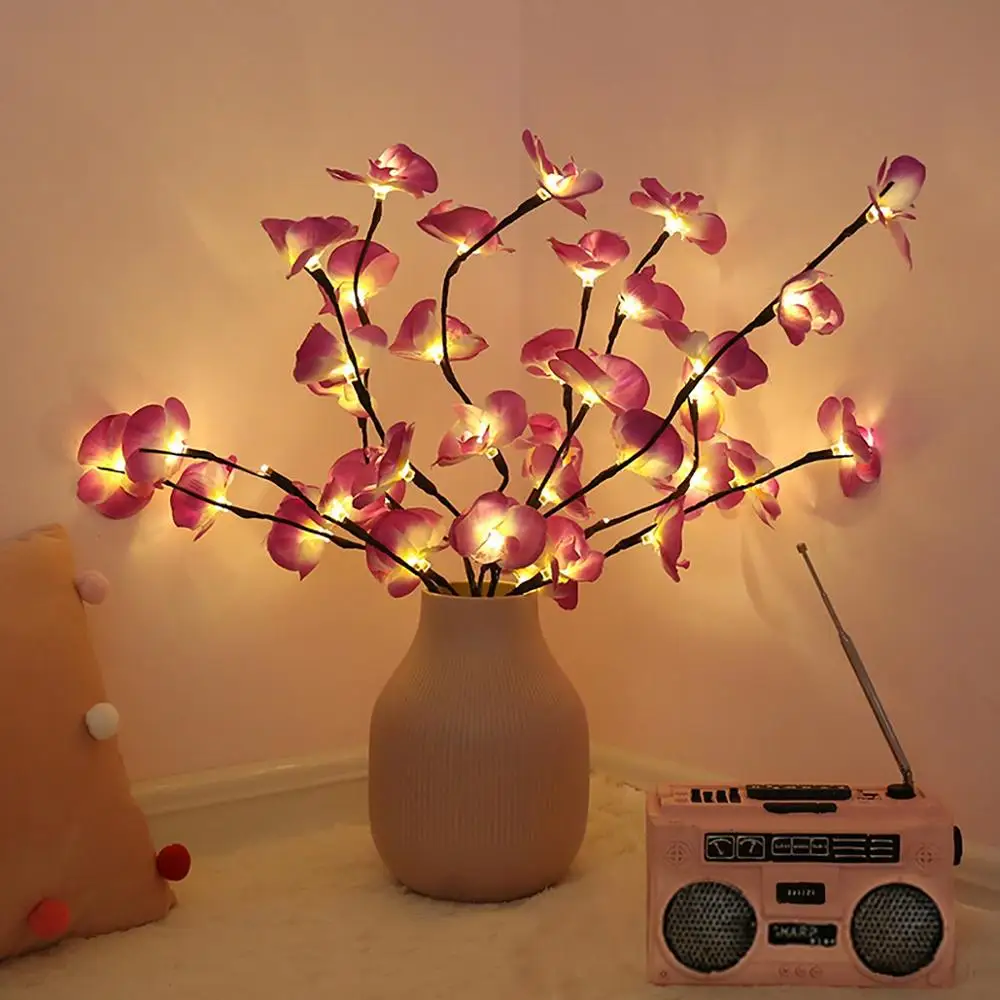 

FENGRISE Phalaenopsis Flower Branches Garland Light Merry Christmas Room Decorative Wedding Party LED Light Holiday Lighting