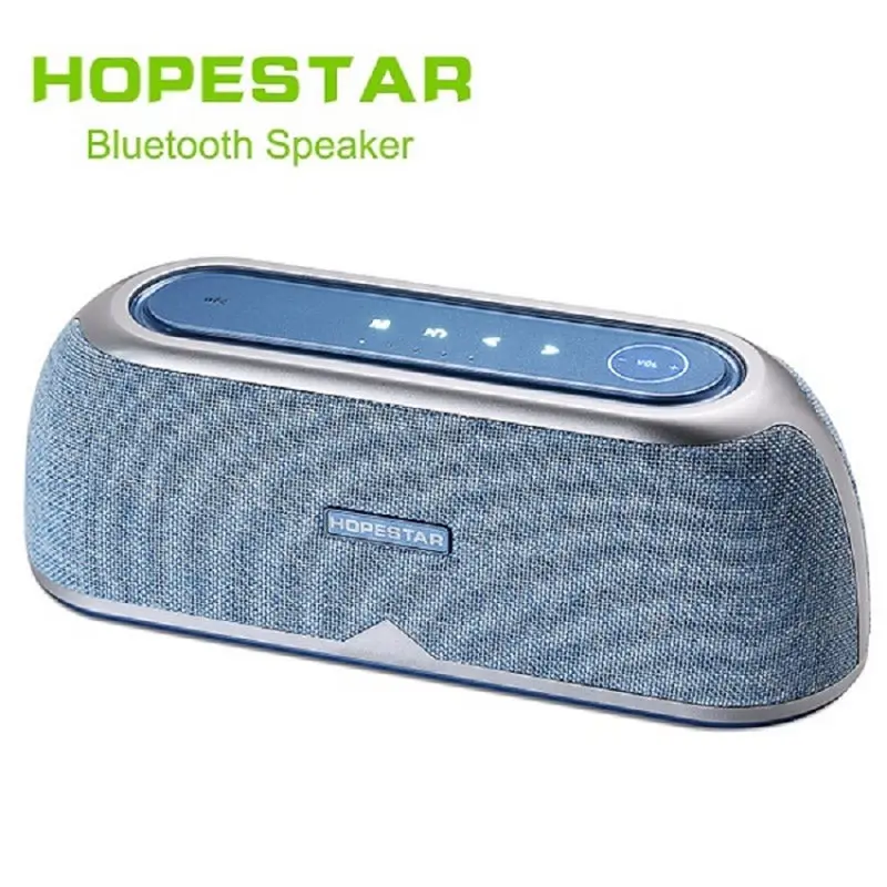 Синий HOPESTAR A4 Настольный bluetooth динамик высокой мощности высококачественный беспроводной динамик HIFI подарок сенсорный NFC - Цвет: Синий