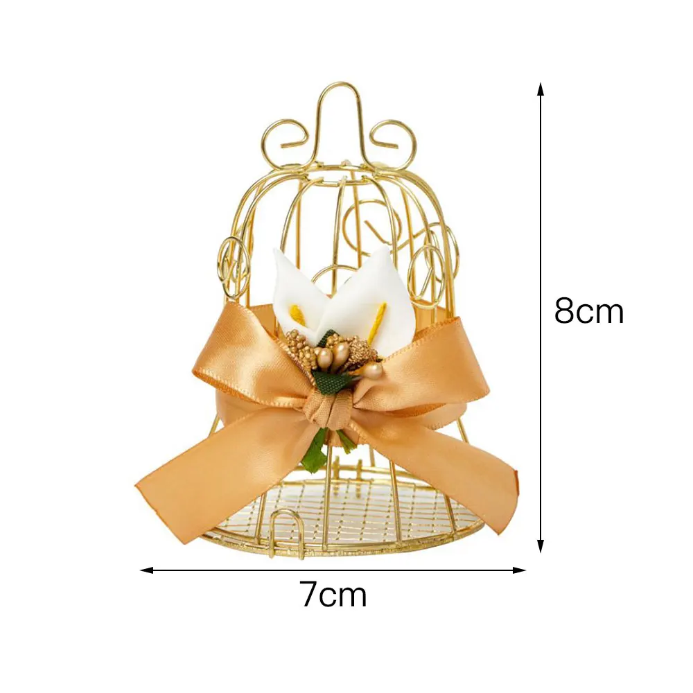 Мини ретро Клетка коробки для конфет шоколада с бантом вечеринки в пользу