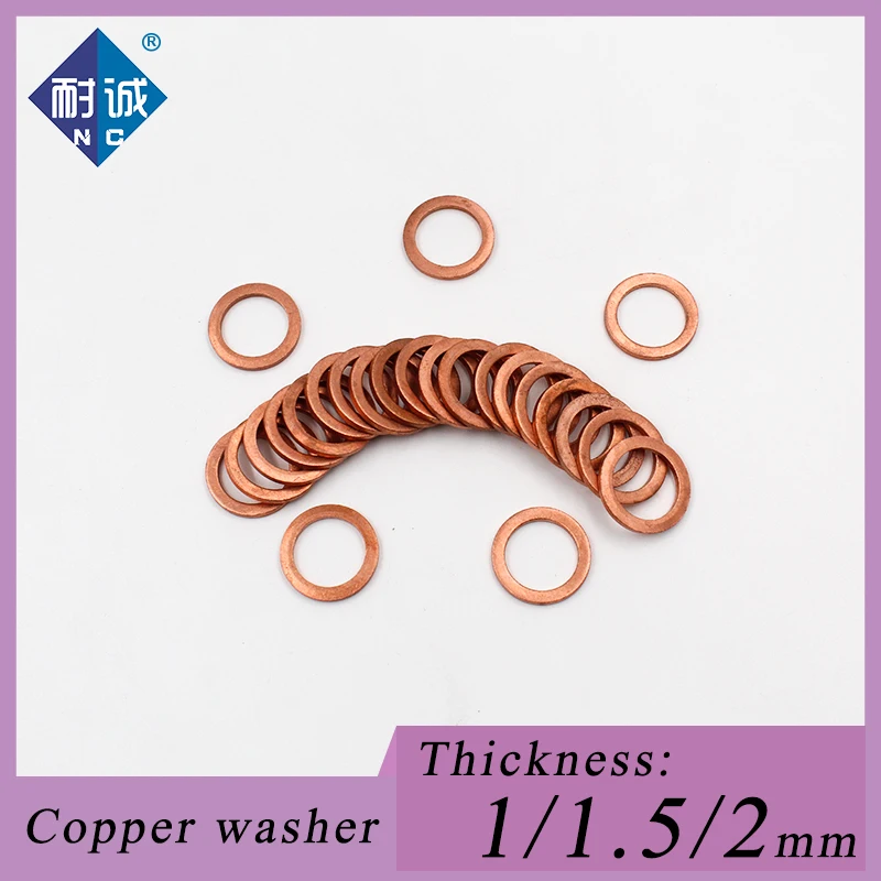 

Медная шайба M5 M6 M8 M9 M10 M12 M14 M16 M18 M20T3, уплотнительное кольцо, плоская уплотнительная кольцевая арматура, толщина 1/1, 5/2 мм