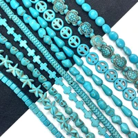 spot wholesale blue turquoise beads round love heart shape many styles of blue turquoise beads diy jewelry necklace accessories