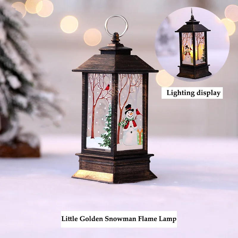Golden Snowman Модные рождественские украшения с пламенем для дома Светодиодная Рождественская свеча с светодиодный чайный светильник свечи Рождественская елка украшение - Цвет: Golden Snowman