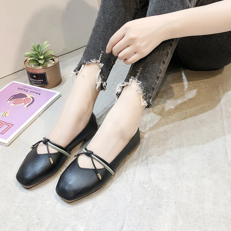 Женские туфли на плоской подошве размера плюс 35 43 Туфли Мэри Джейн балетки